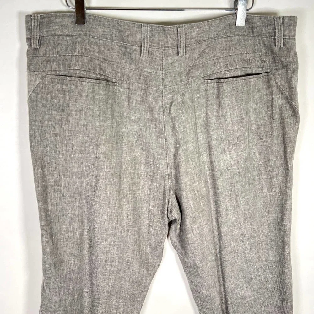 Burberry Brit Men's Straight Leg Dress Pants Size 40 Gray Flat Front Breathable